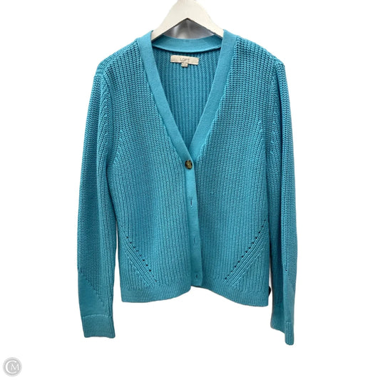 Sweater Cardigan By Loft In Blue, Size: Xl