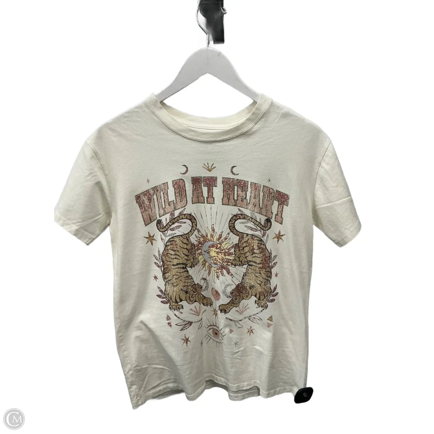 Top Short Sleeve By Clothes Mentor In Cream, Size: S