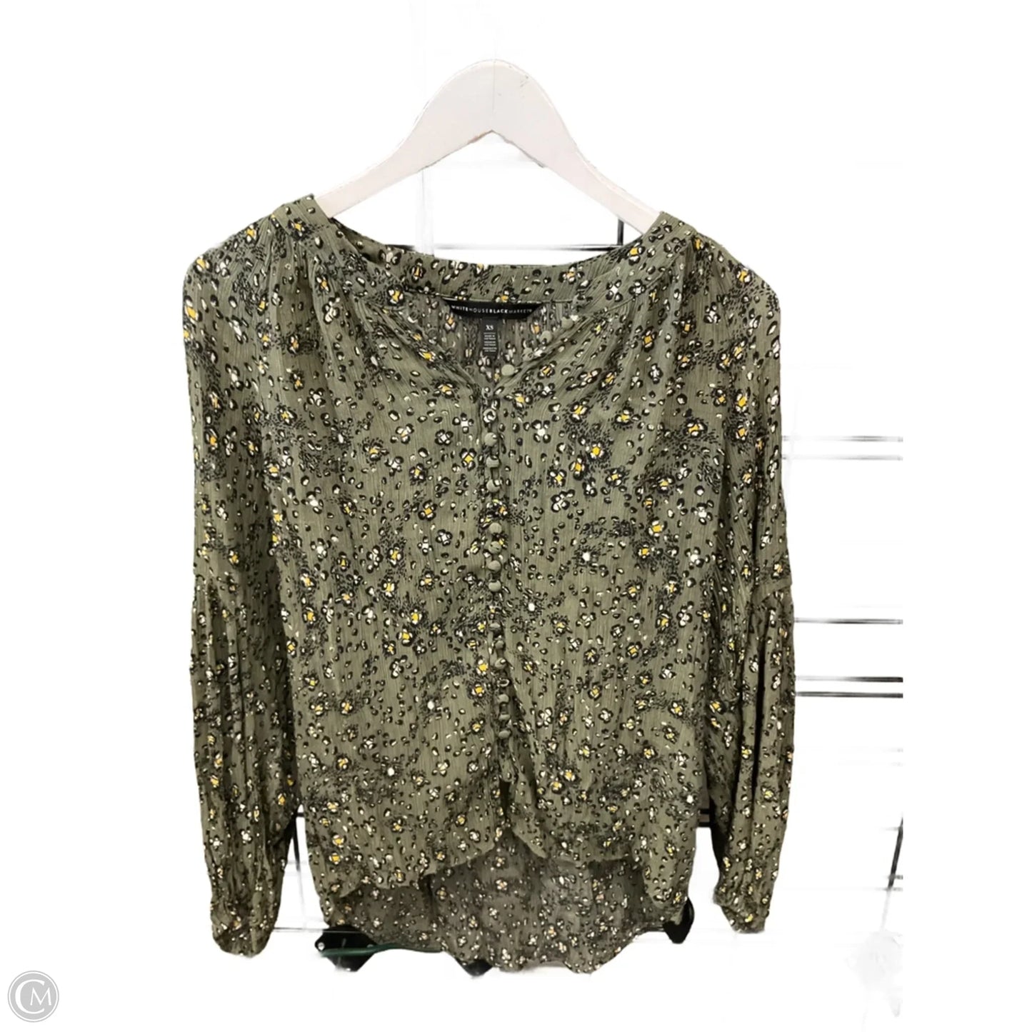 Top Long Sleeve By White House Black Market In Green, Size: Xs