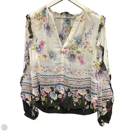 Top Long Sleeve By White House Black Market In Multi-colored, Size: Xs