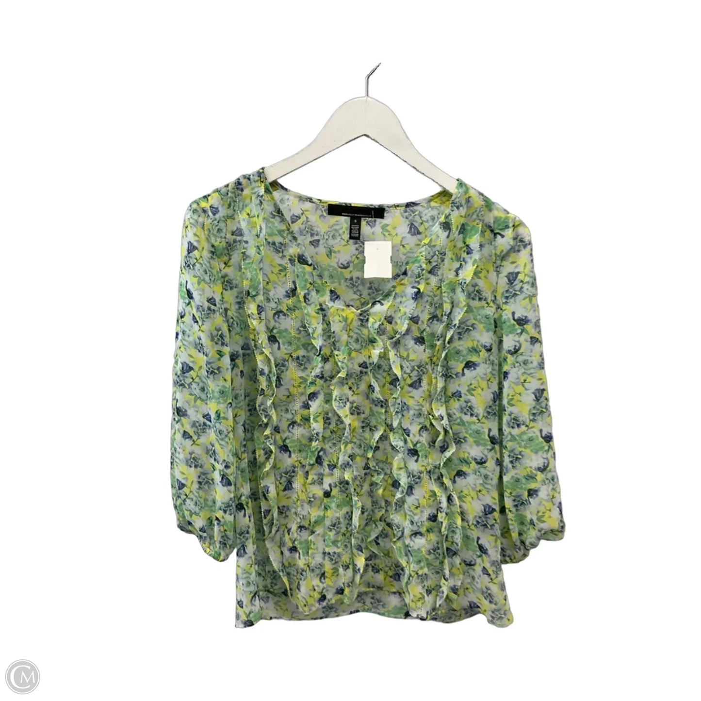 Top 3/4 Sleeve By White House Black Market In Yellow, Size: S