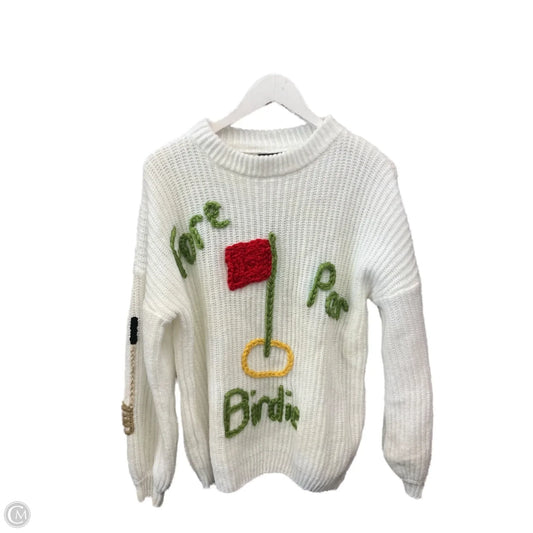 Sweater By Clothes Mentor In White, Size: M