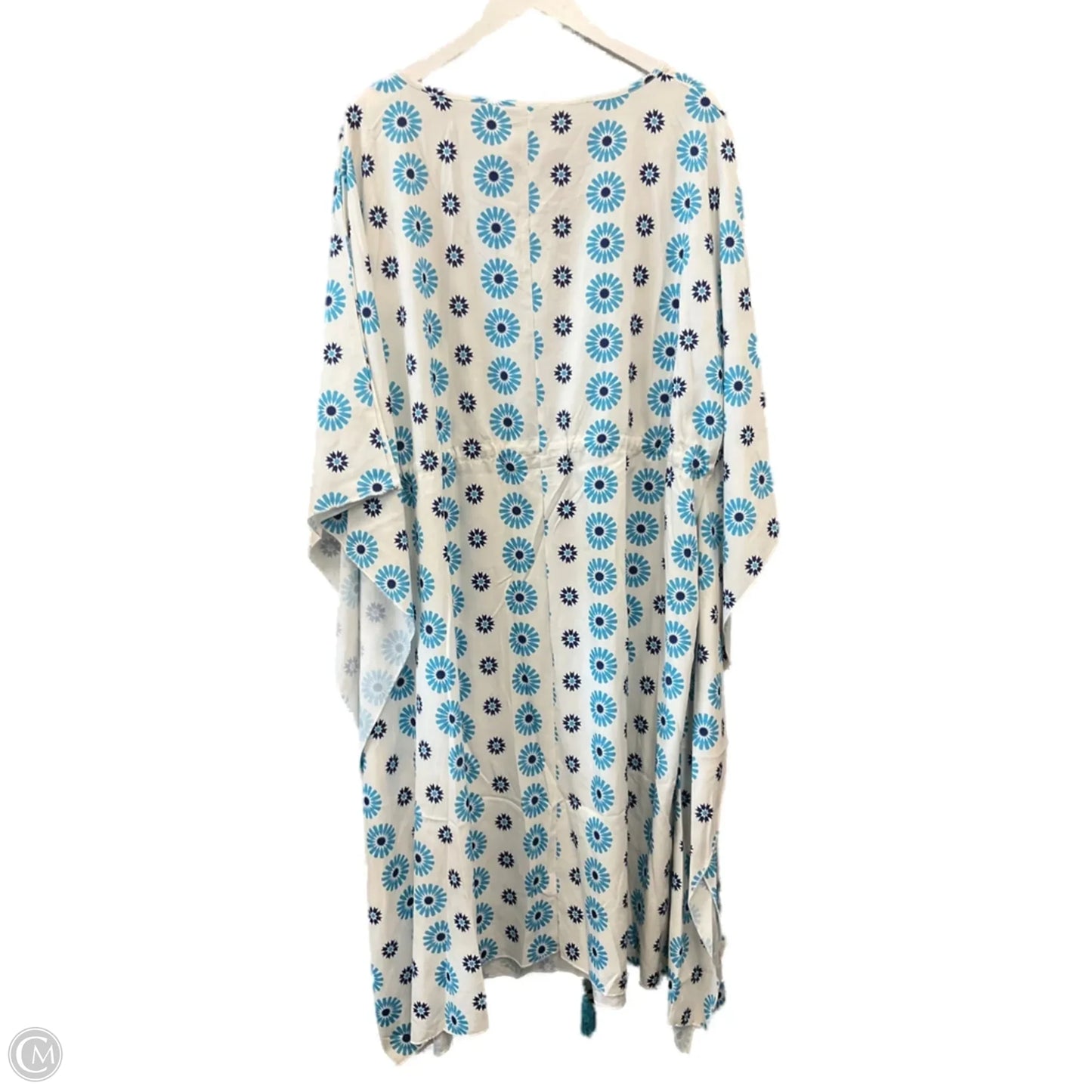 Dress Casual Midi By Clothes Mentor In Blue & White, Size: 3x