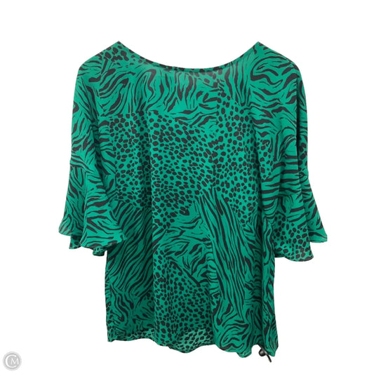 Top Short Sleeve By Cabi In Green, Size: M