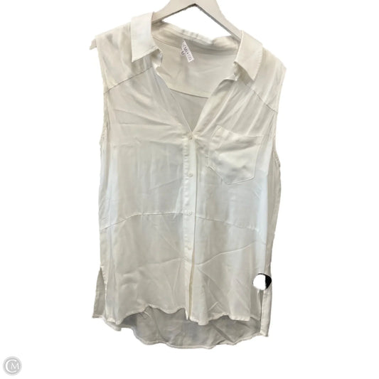 Top Sleeveless By Clothes Mentor In White, Size: M