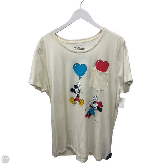 Top Short Sleeve By Disney Store In Cream, Size: 3x