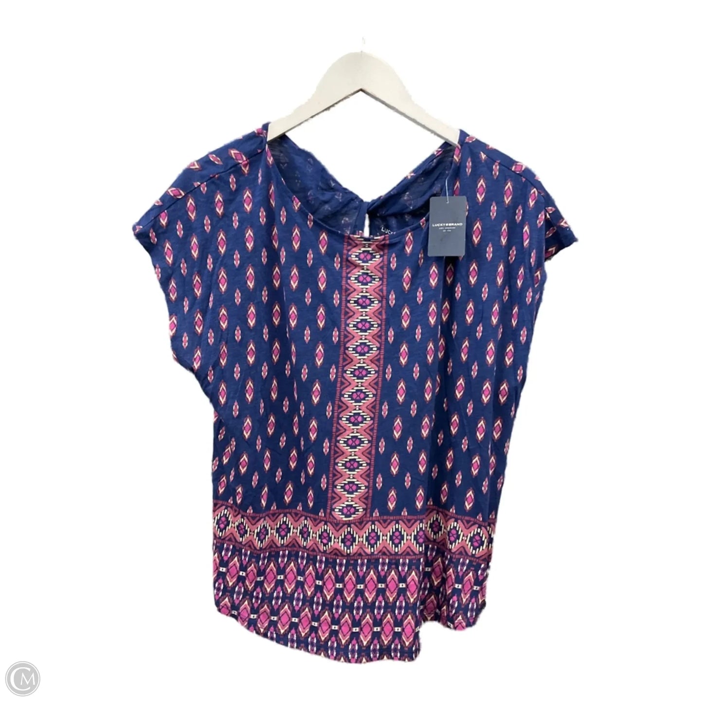Top Short Sleeve By Lucky Brand In Navy, Size: S