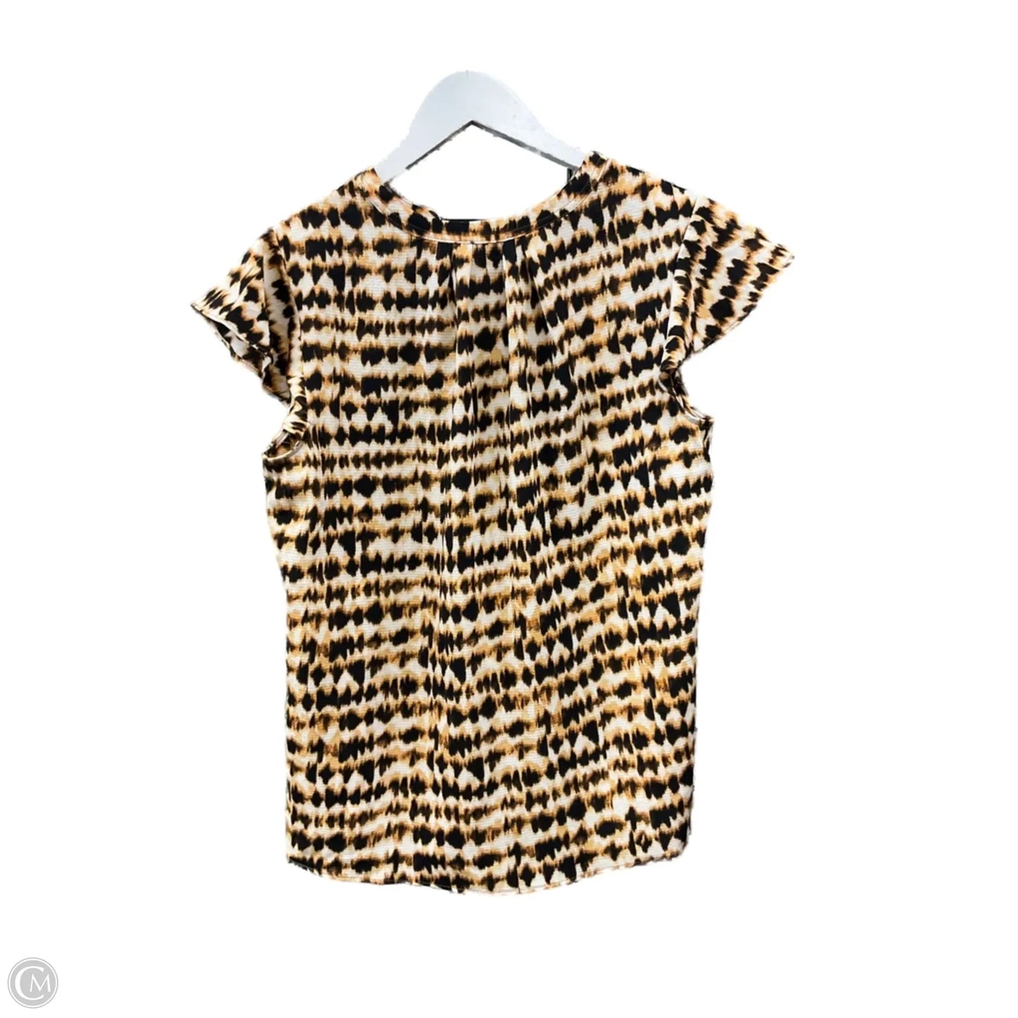 Top Short Sleeve By Calvin Klein In Animal Print, Size: S