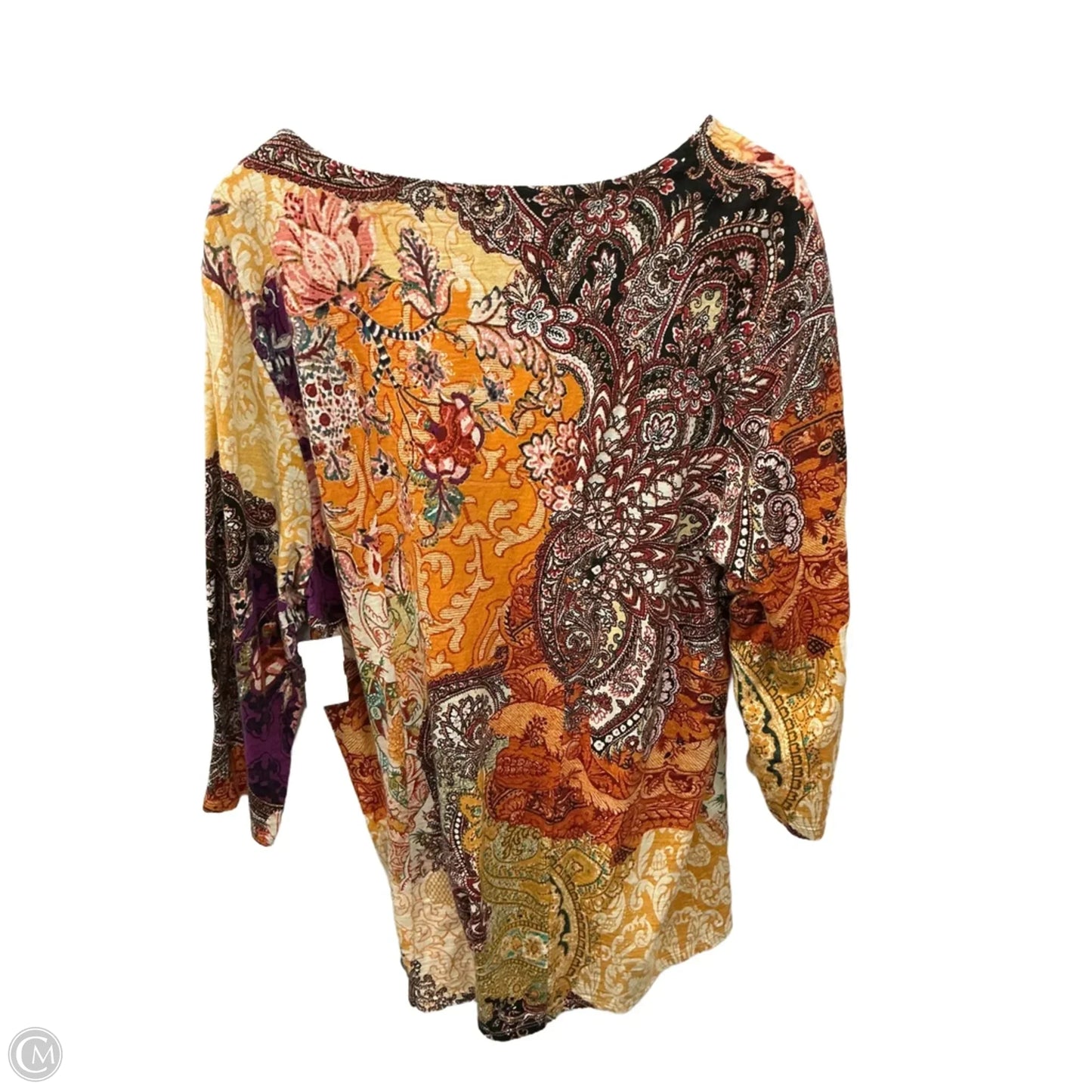 Top 3/4 Sleeve By Chicos In Multi-colored, Size: Xxl