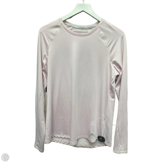 Athletic Top Long Sleeve Crewneck By Adidas In Pink, Size: L