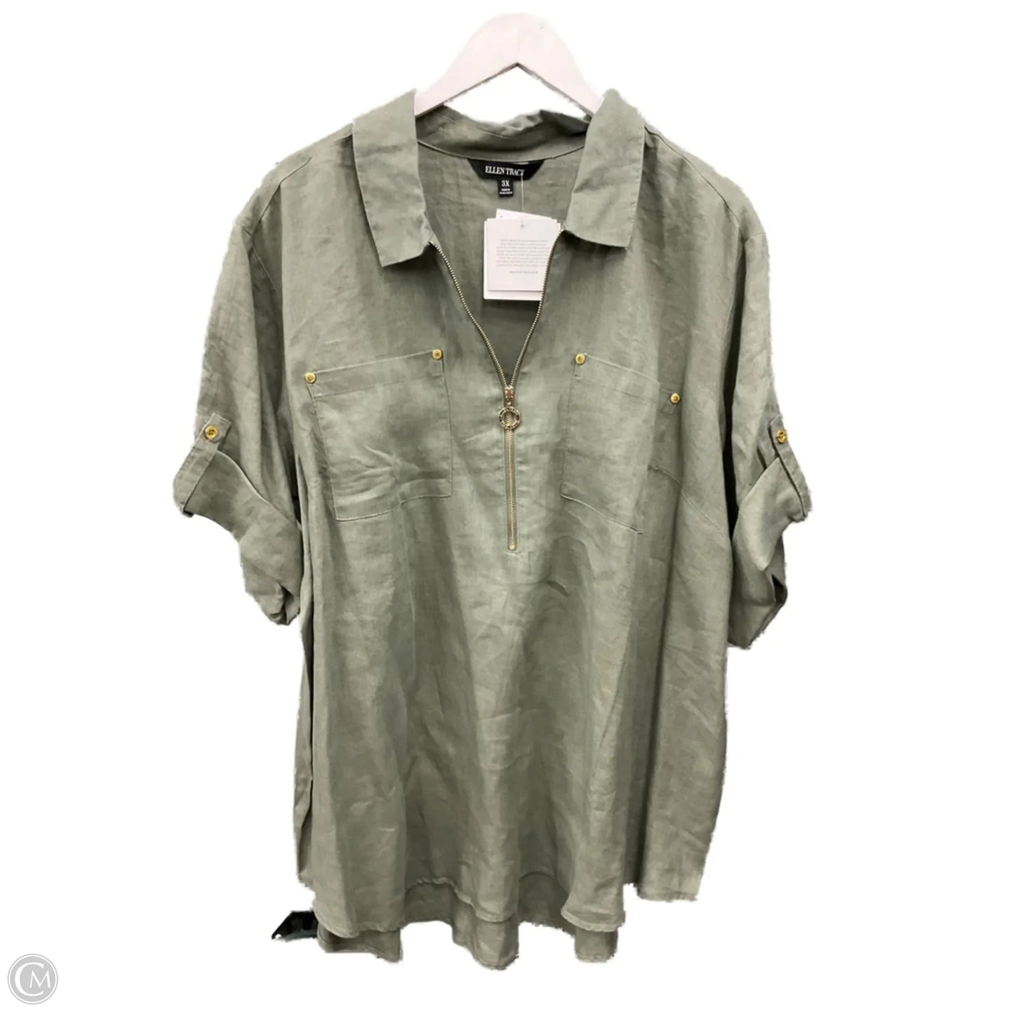 Top Short Sleeve By Ellen Tracy In Green, Size: 3x