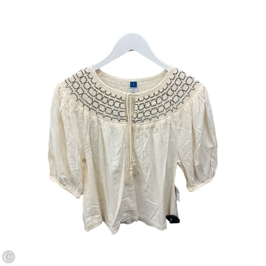 Top Short Sleeve By Old Navy In Cream, Size: S