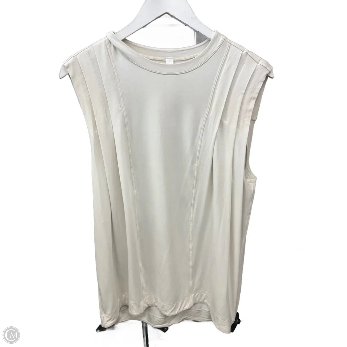 Athletic Top Short Sleeve By Lululemon In Cream, Size: 4