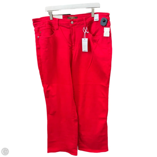 Jeans Straight By Judy Blue In Red Denim, Size: 22