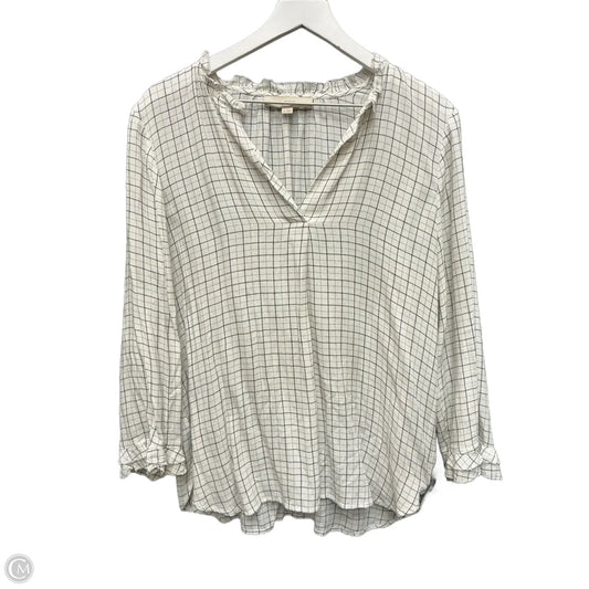 Top Long Sleeve By Loft In White, Size: M