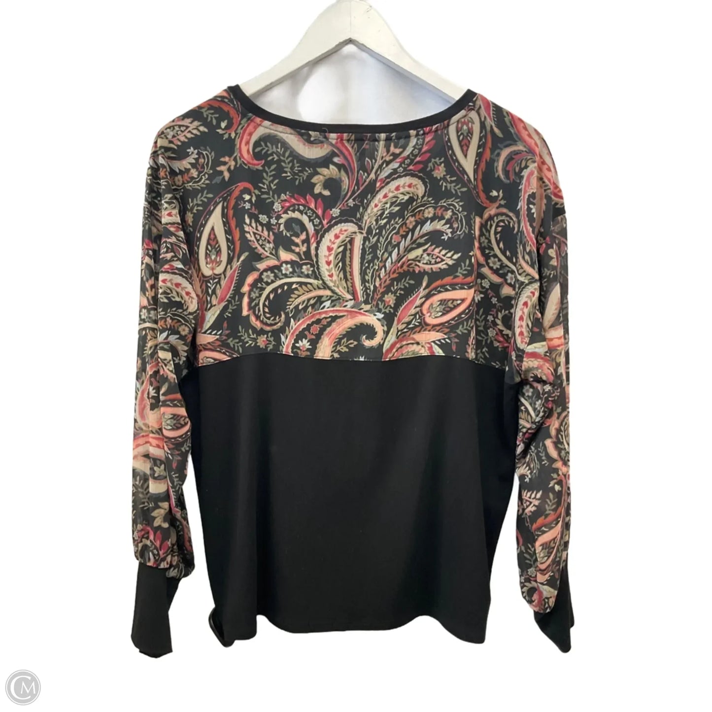 Top Long Sleeve By Chicos In Black, Size: M