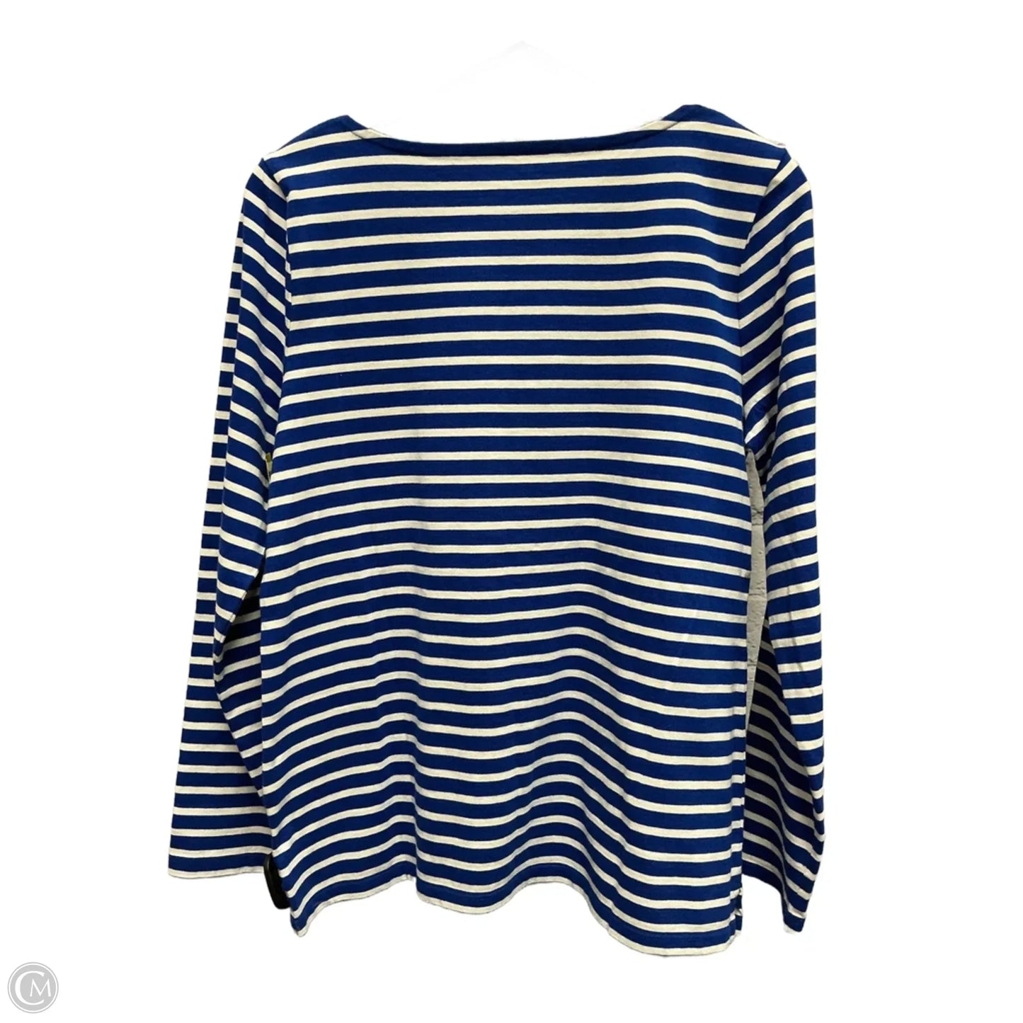 Top Long Sleeve By Talbots In Blue & White, Size: M