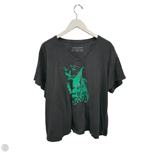 Top Short Sleeve By Life Is Good In Grey, Size: Xxl
