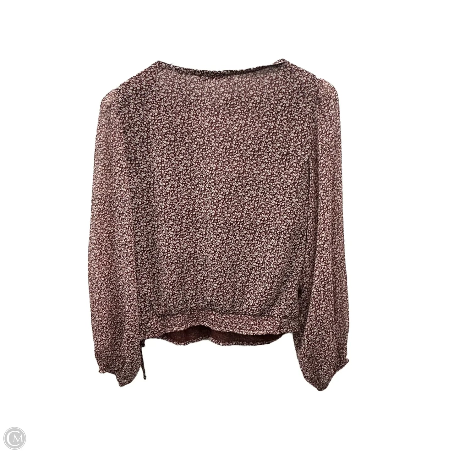 Top Long Sleeve By Abercrombie And Fitch In Maroon, Size: M