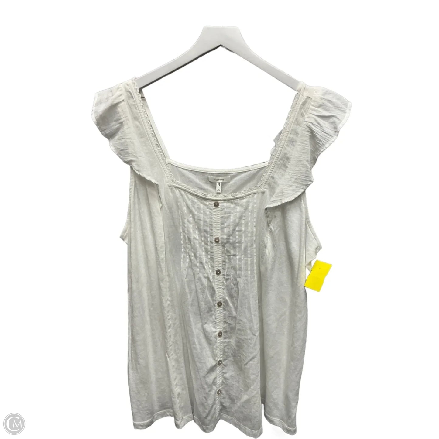 Top Short Sleeve By Maurices In White, Size: 2x