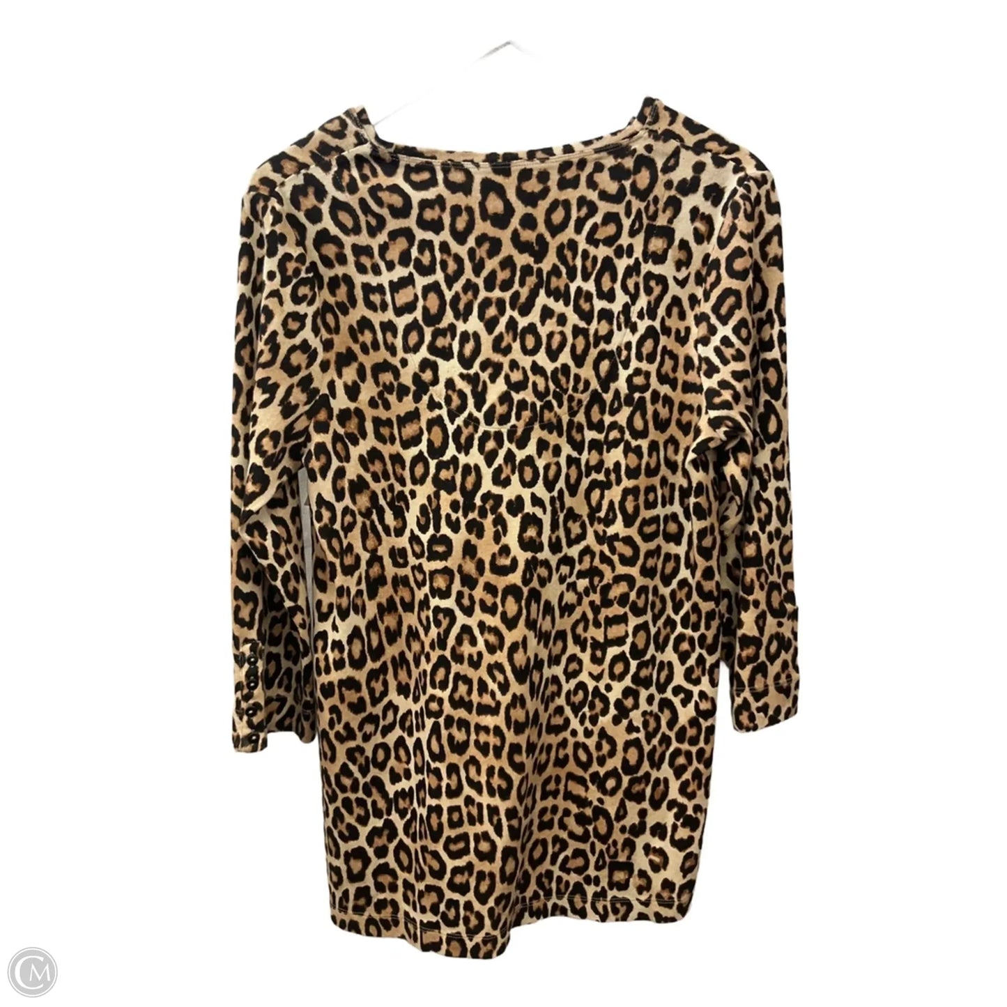 Top 3/4 Sleeve By Chicos In Animal Print, Size: M