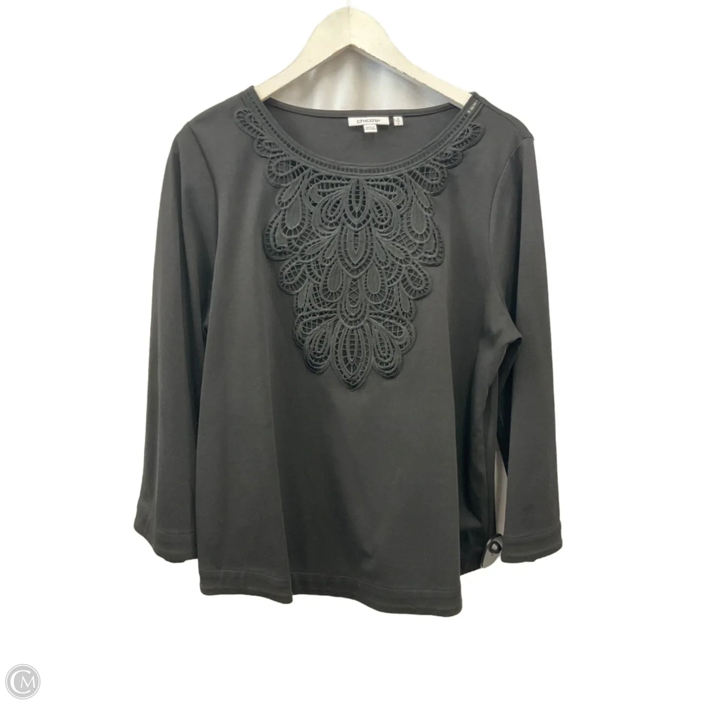 Top Long Sleeve By Chicos In Black, Size: L