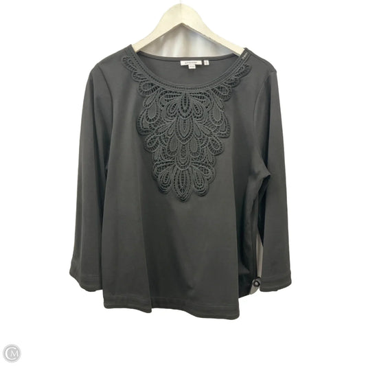 Top Long Sleeve By Chicos In Black, Size: L