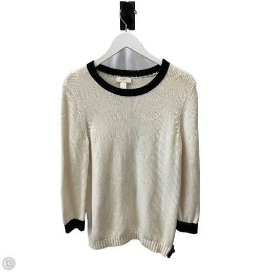 Sweater By Loft In Cream, Size: L