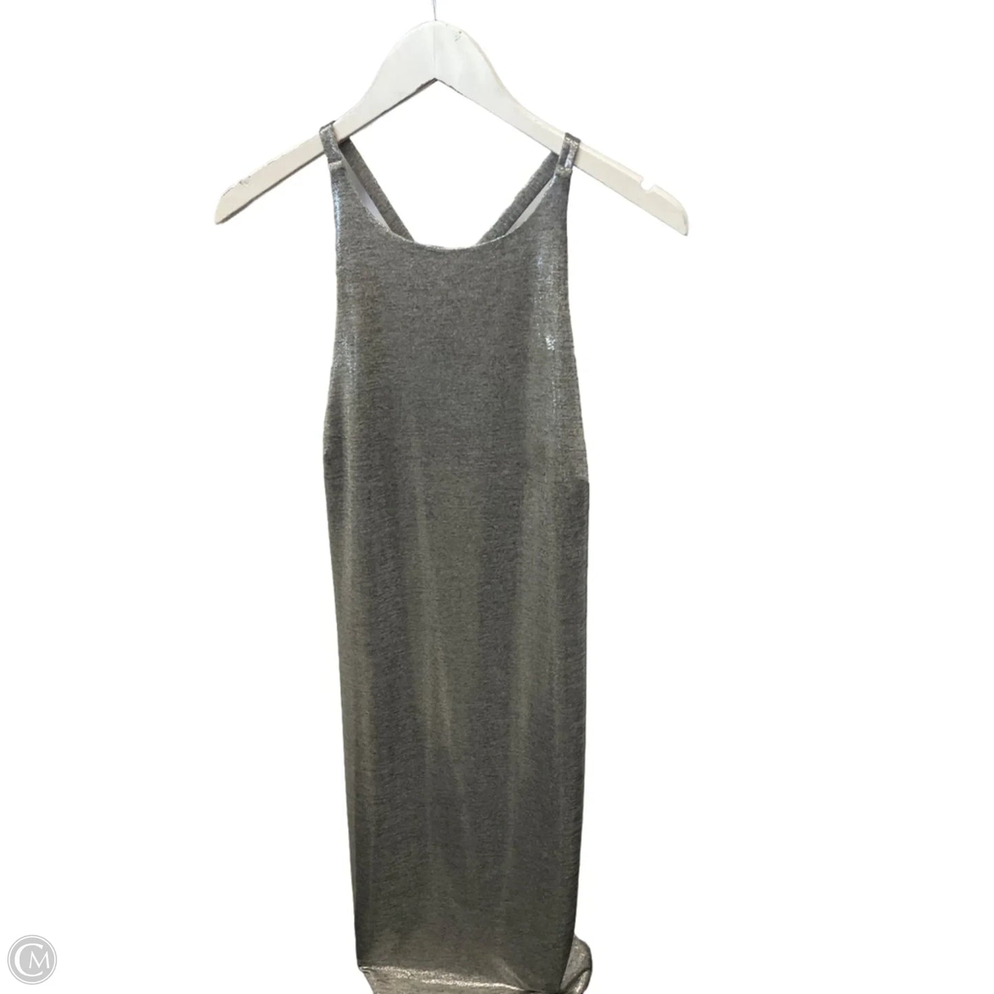 Dress Party Midi By White House Black Market In Silver, Size: L