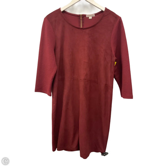 Dress Casual Midi By Ophelia Roe In Maroon, Size: L