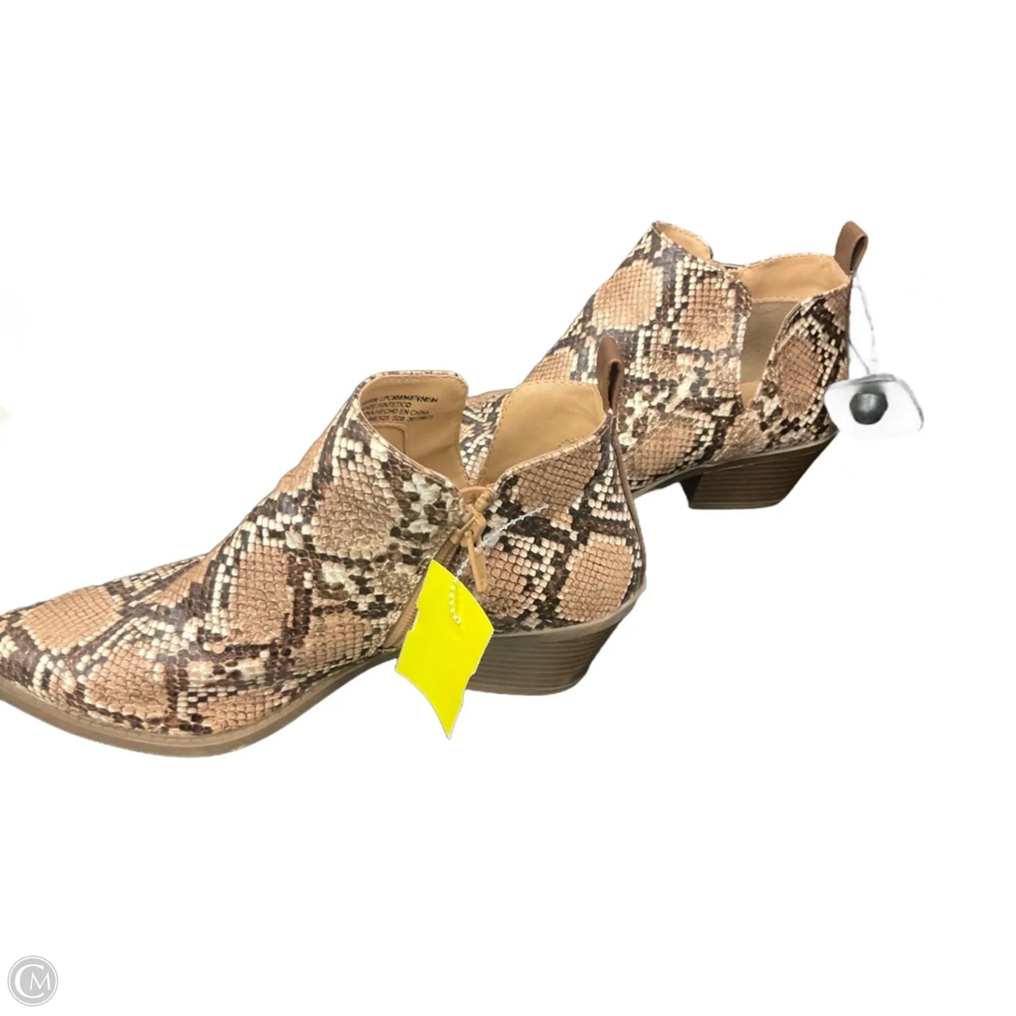Boots Ankle Heels By Time And Tru In Snakeskin Print, Size: 8
