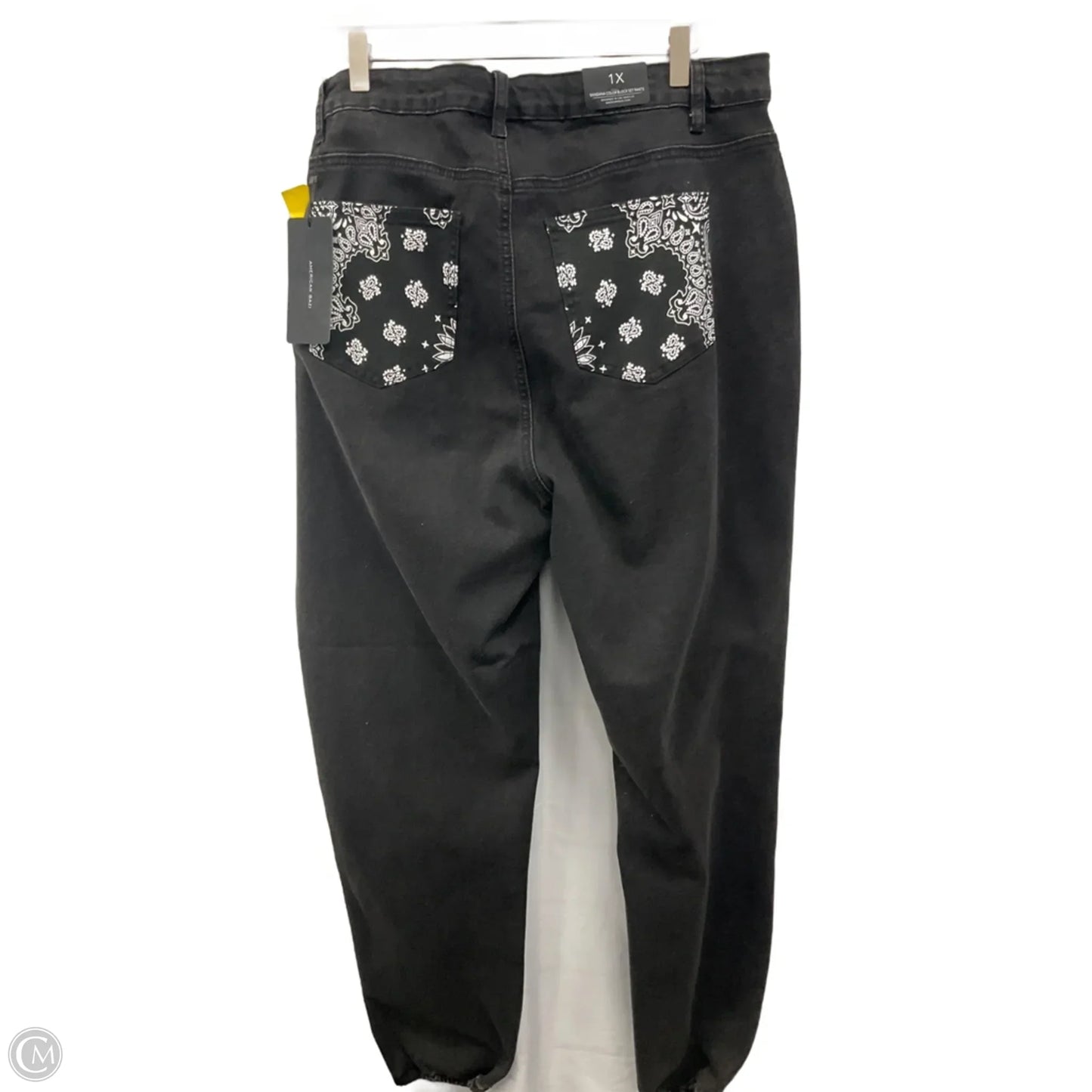 Jeans Straight By American Bazi In Black & White, Size: 16