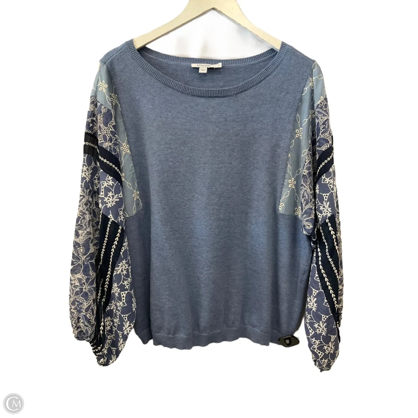 Top Long Sleeve By Chicos In Blue, Size: L