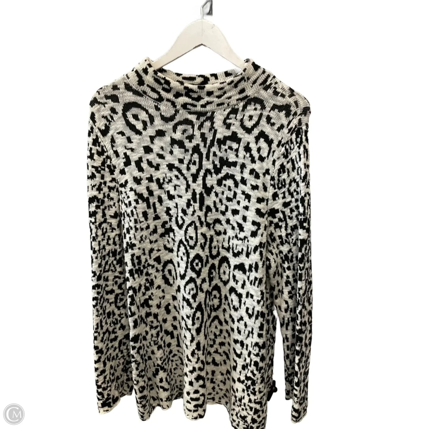 Sweater By Chicos In Black & White, Size: Xl