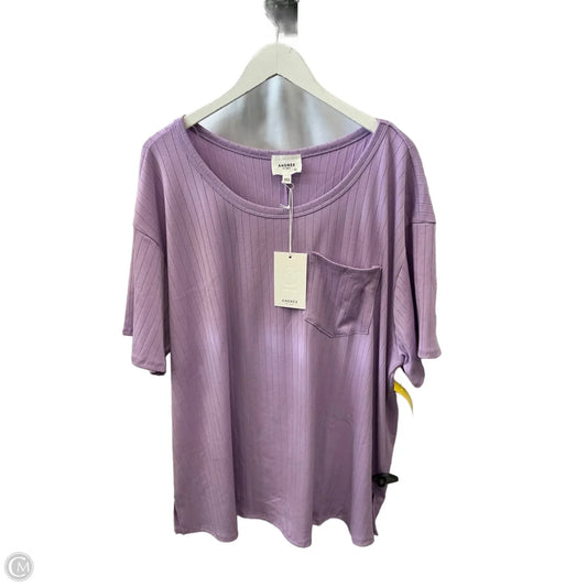 Top Short Sleeve By Andree By Unit In Purple, Size: 2x
