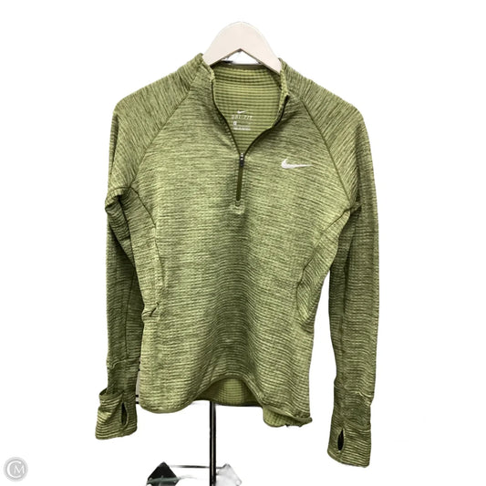 Athletic Top Long Sleeve Collar By Nike Apparel In Green, Size: S