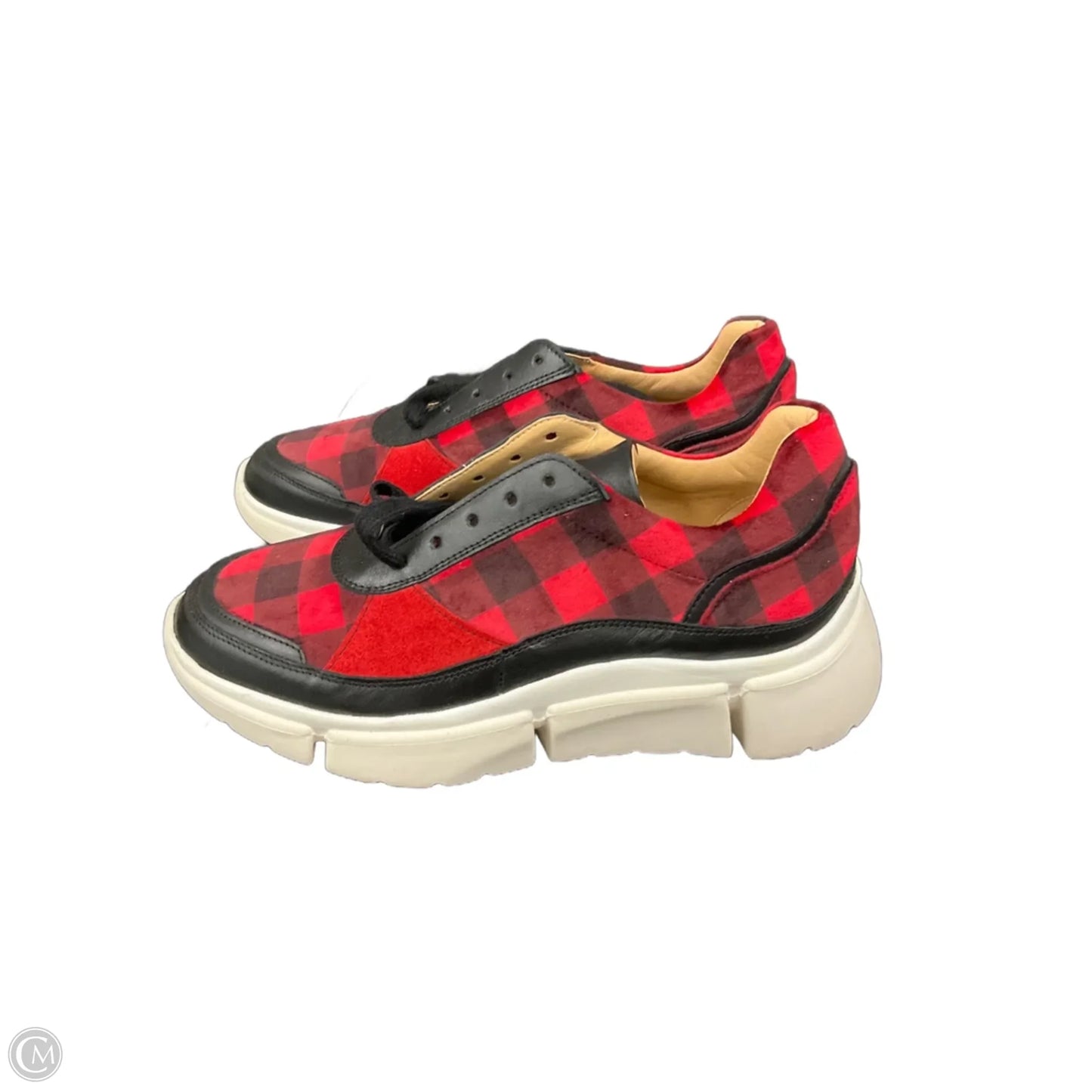 Shoes Heels Platform By Anthropologie In Black & Red, Size: 6.5