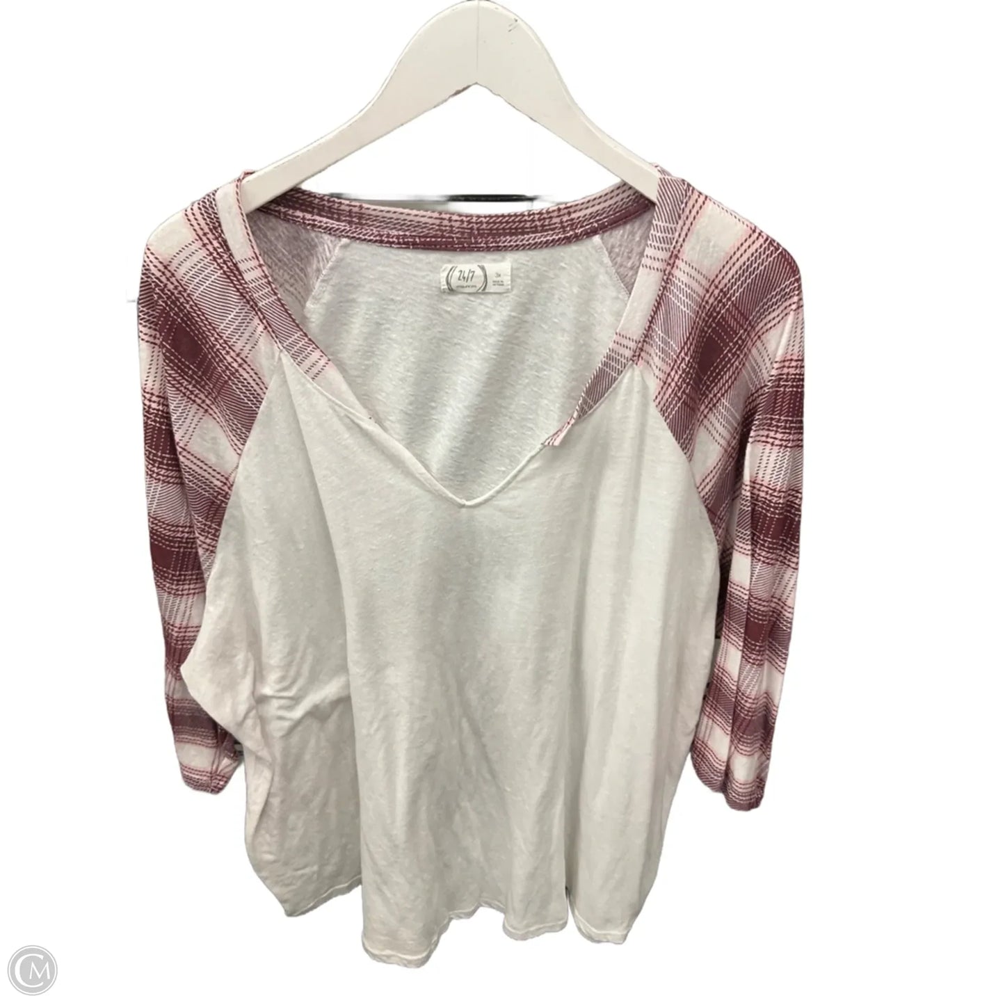 Top Long Sleeve By Maurices In White, Size: 3x