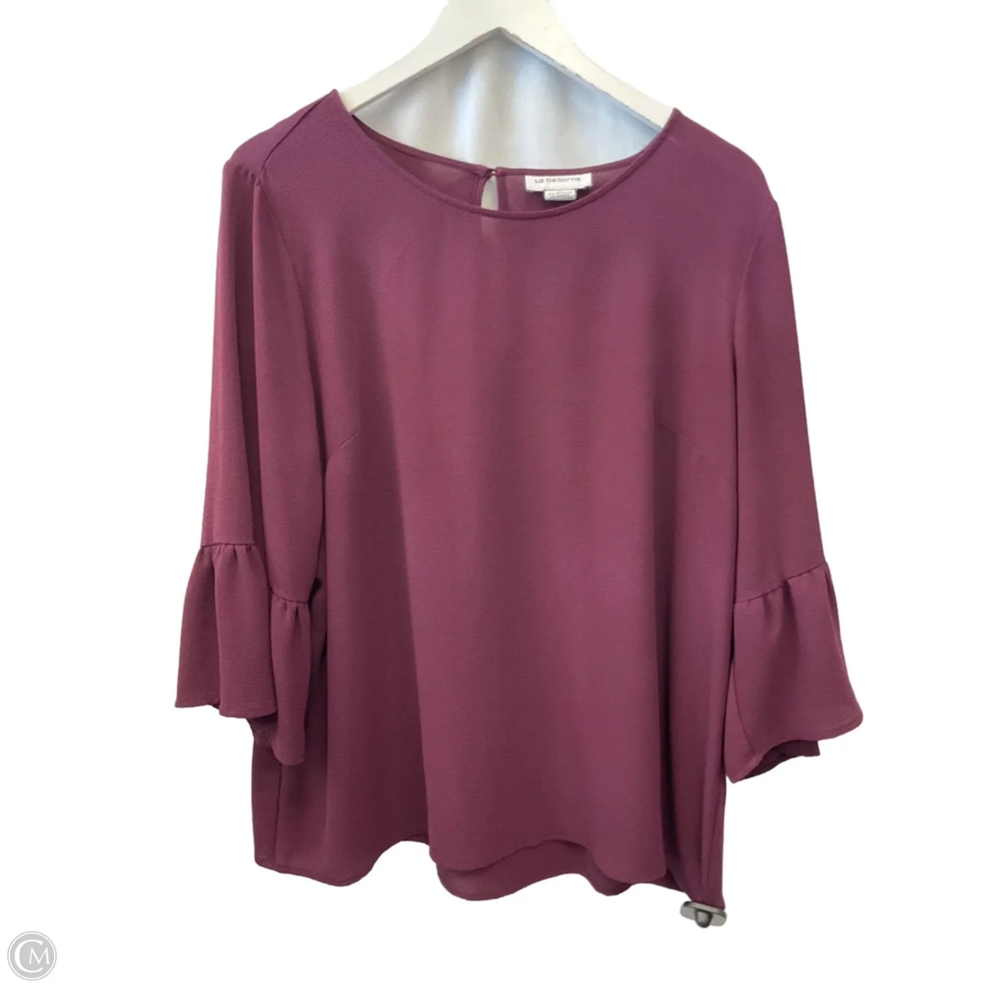 Top 3/4 Sleeve By Liz Claiborne In Purple, Size: Xl