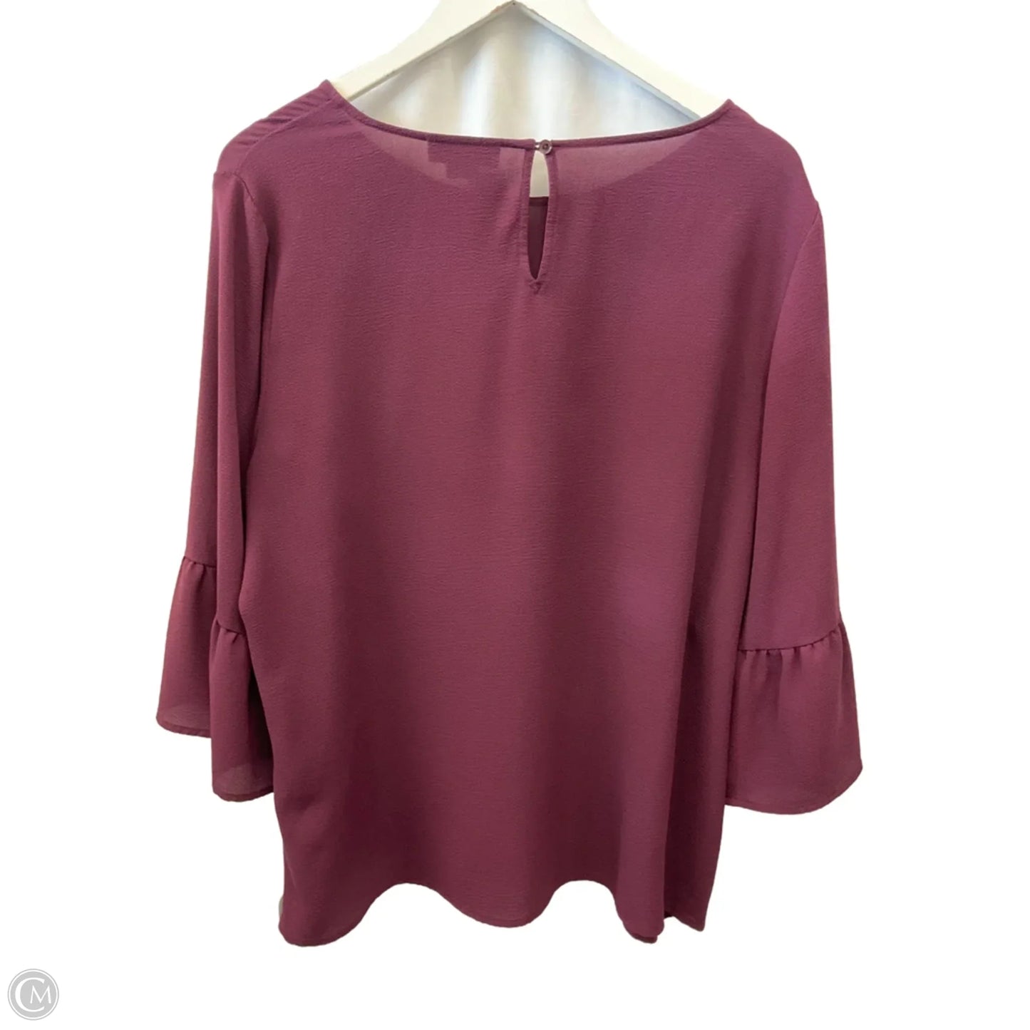 Top 3/4 Sleeve By Liz Claiborne In Purple, Size: Xl