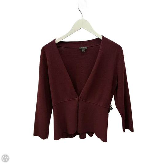 Sweater Cardigan By Ann Taylor In Maroon, Size: M