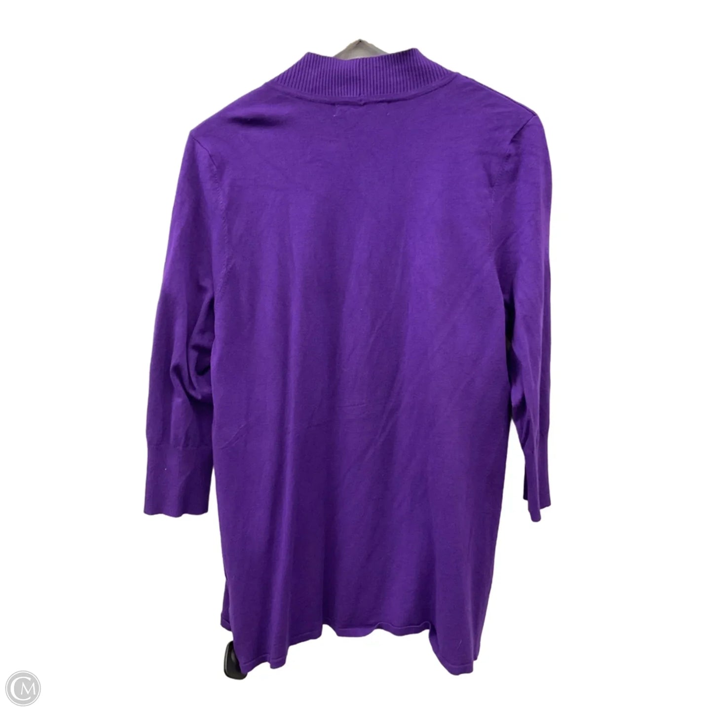 Sweater Cardigan By Laura Ashley In Purple, Size: Xl