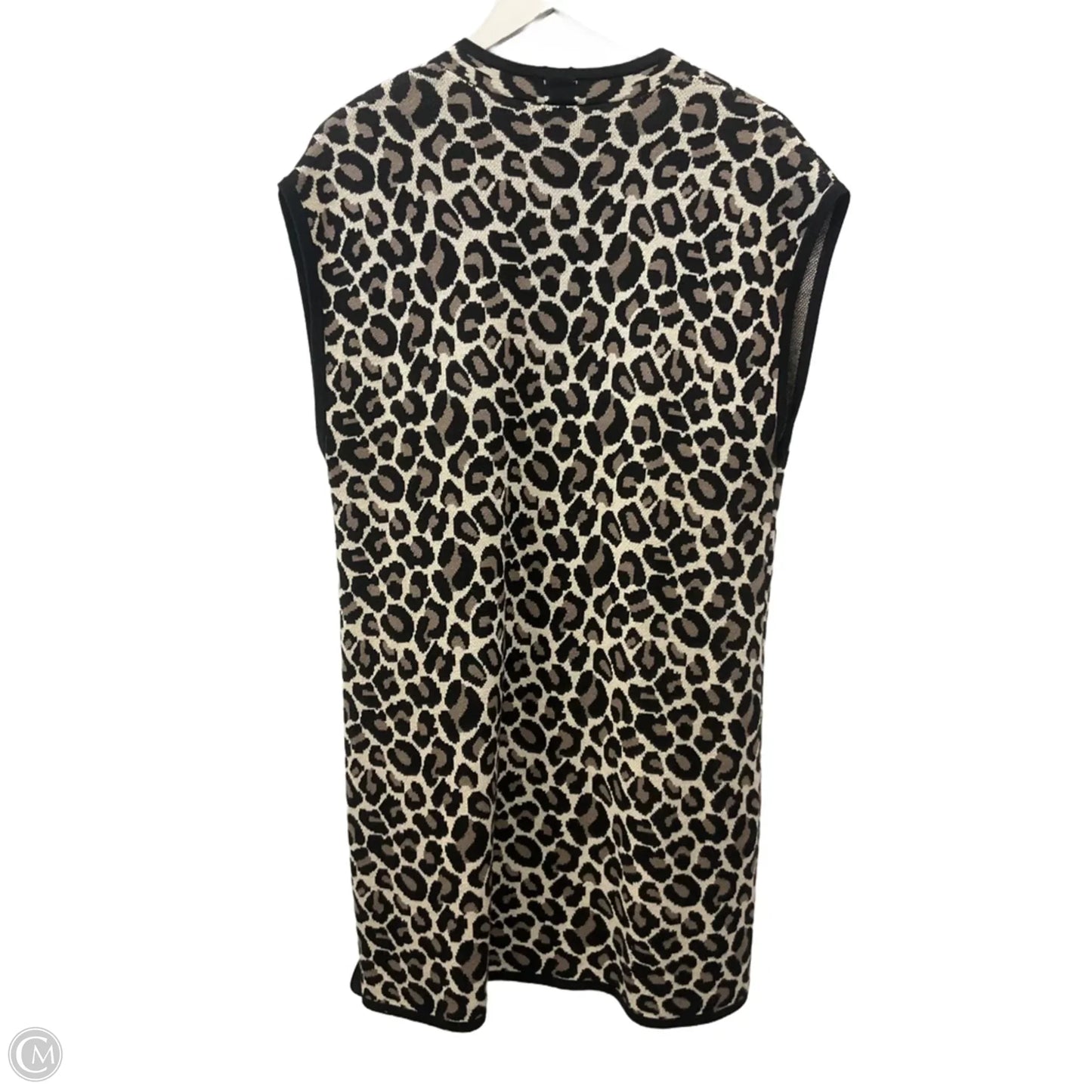 Vest Sweater By Chicos In Animal Print, Size: L