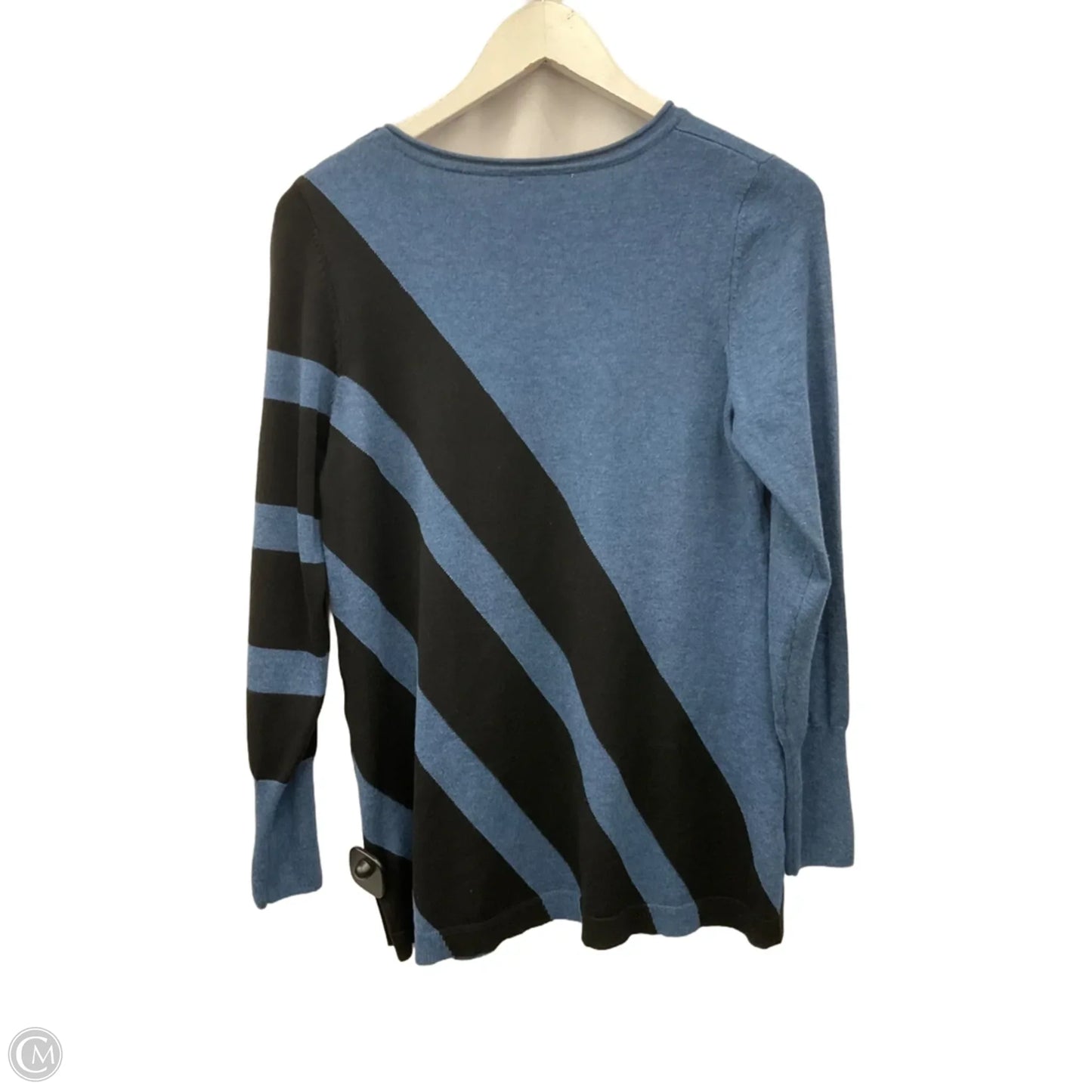 Top Long Sleeve By Chicos In Black & Blue, Size: S
