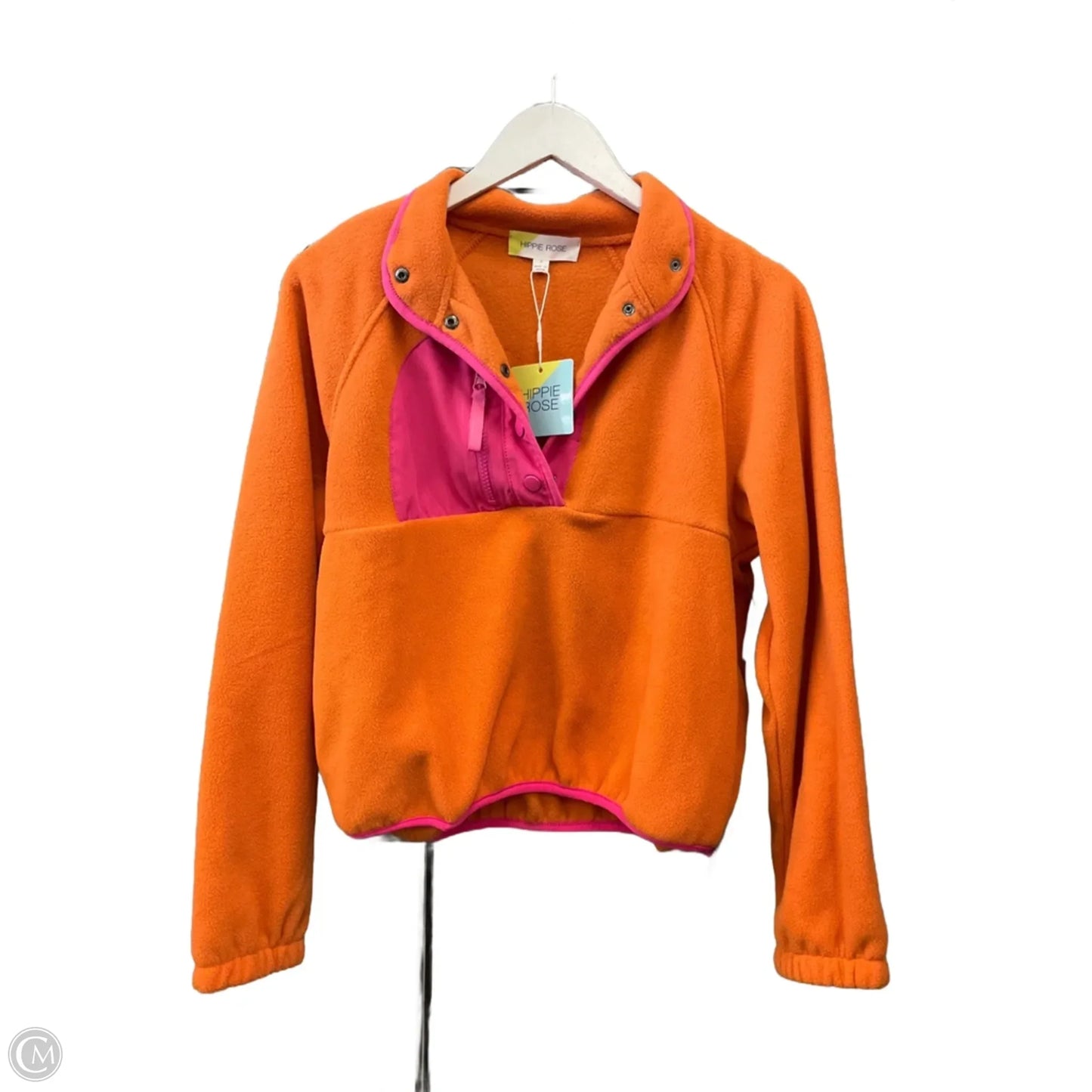 Sweatshirt Collar By Hippie Rose In Orange & Pink, Size: S
