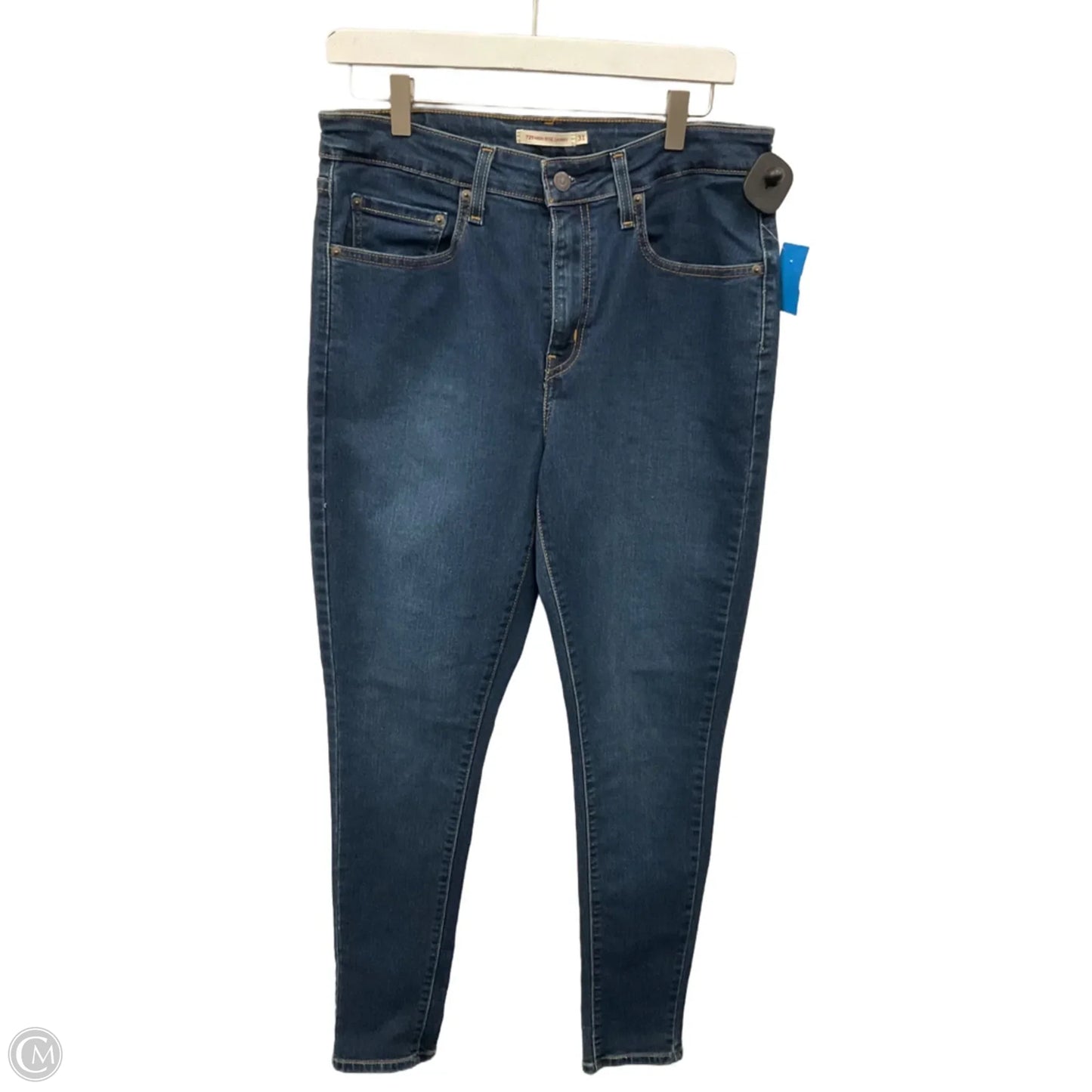 Jeans Skinny By Levis In Blue Denim, Size: 12