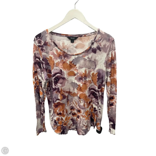 Top Long Sleeve By Simply Vera In Orange & Purple, Size: L