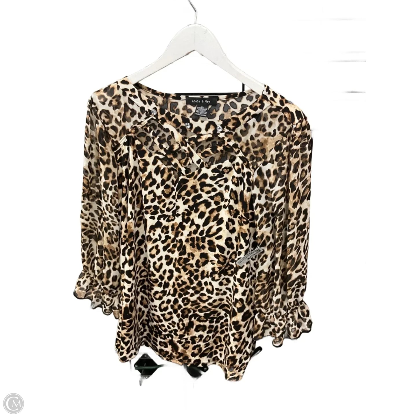 Top 3/4 Sleeve By Clothes Mentor In Animal Print, Size: Xl