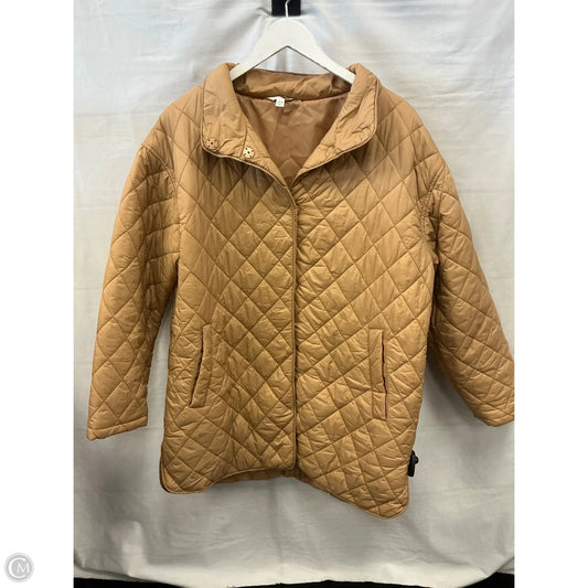 Jacket Puffer & Quilted By Time And Tru In Tan, Size: L