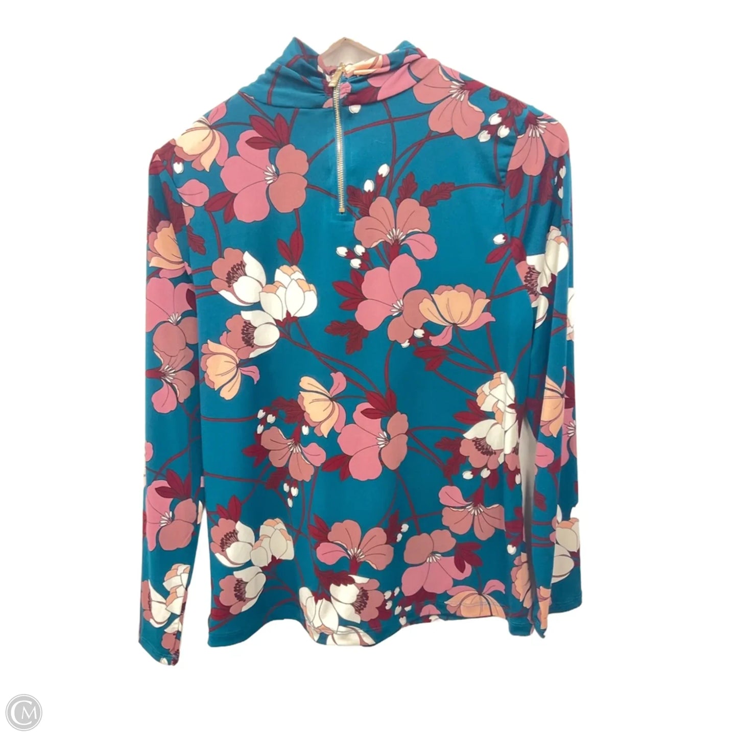 Top Long Sleeve By Liz Claiborne In Teal, Size: Mp